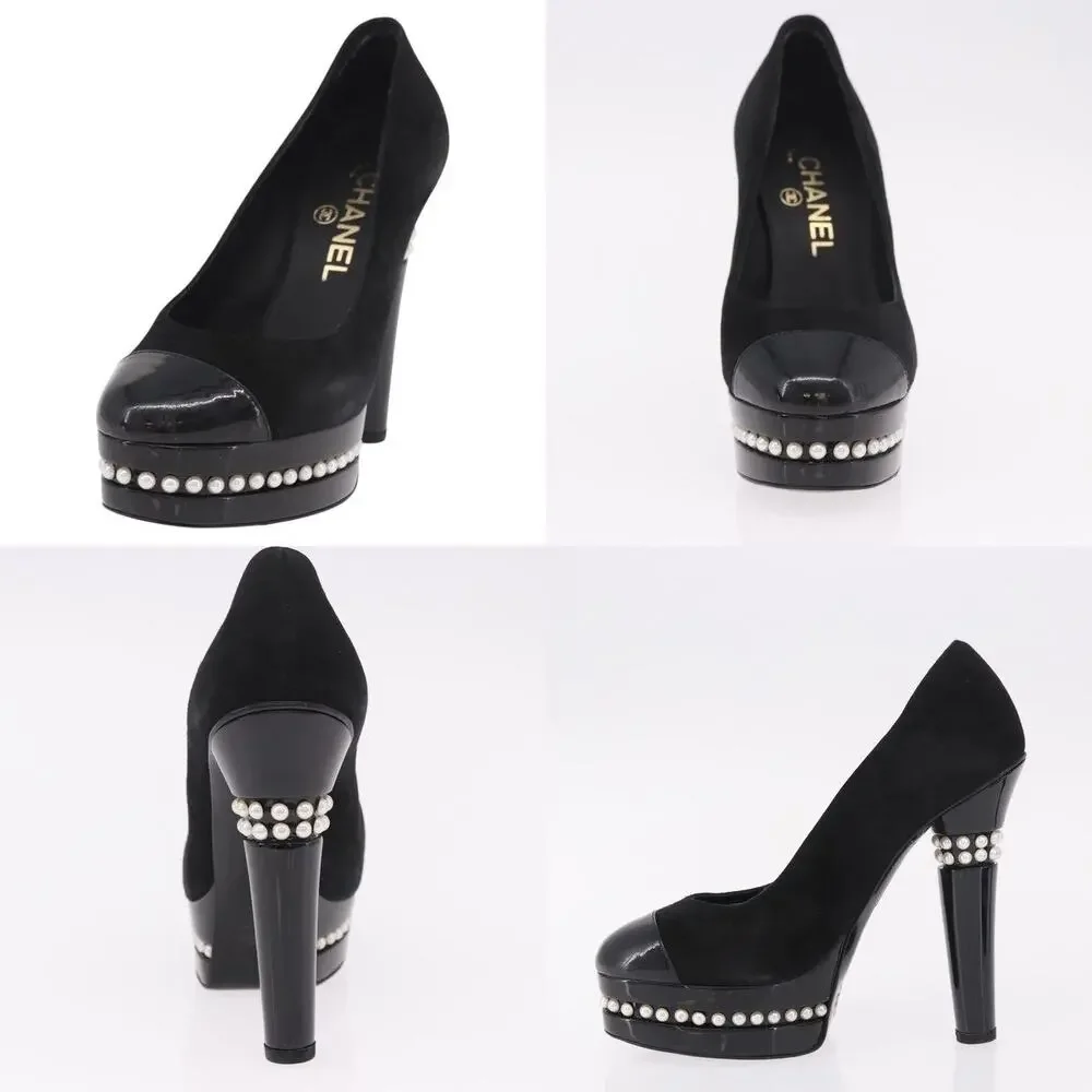 Chanel Pearl Pumps Black